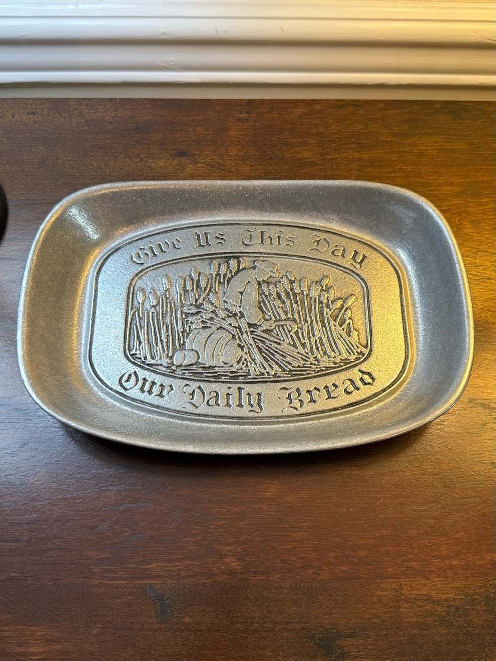 Wilton Silver Tone 'Our Daily Bread' Decorative Tray
